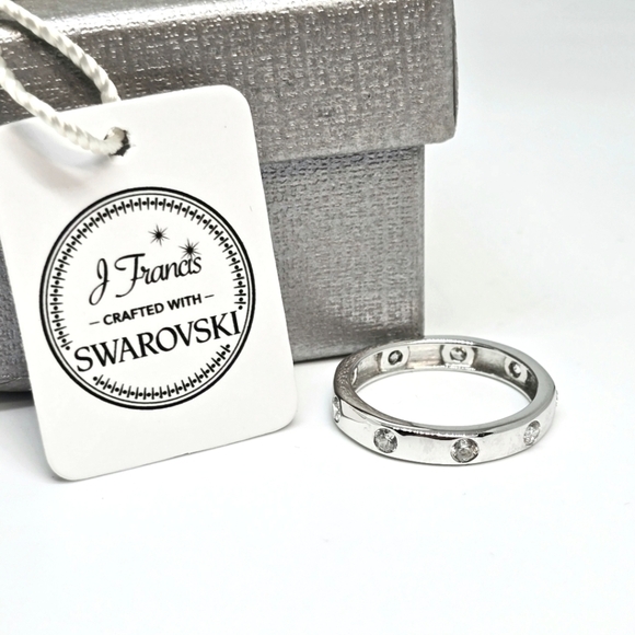 Swarovski Jewelry - J. Francis Swarovski Silver Minimalist Crystal Ring
